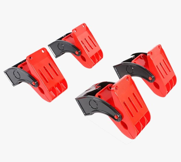 4-piece pedal clip set (blue - red)
