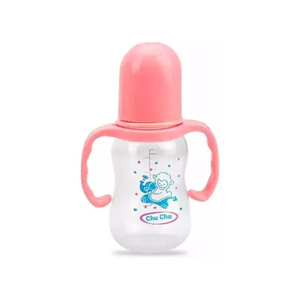 Anti-colic feeding bottle made of natural polypropylene and BPA-free, with handle, cup lid and wide-mouth water bottle